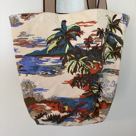 TORY BURCH Gracie Printed Canvas Tote in Postcard from Hawaii - Picture 4 of 12